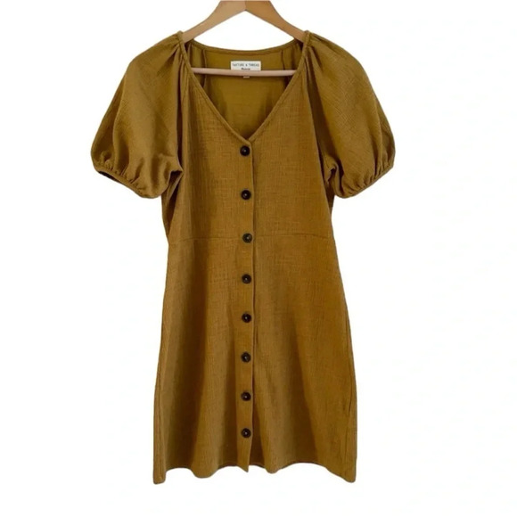 Madewell Small Texture & Thread Puff Sleeve Mini Dress Boho Cottagecore - Picture 1 of 8